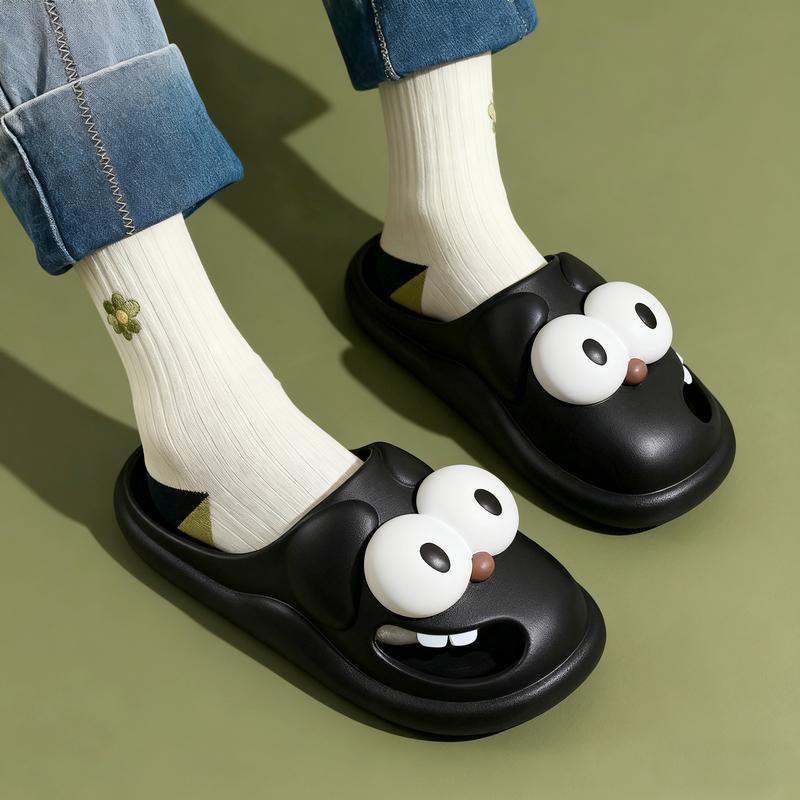 Viral TikTok Big Eye Dog Slippers with Wiggling Tongue - Matching Couple House Shoes, Non-Slip EVA Sole, Pet-Themed Comedy Wear