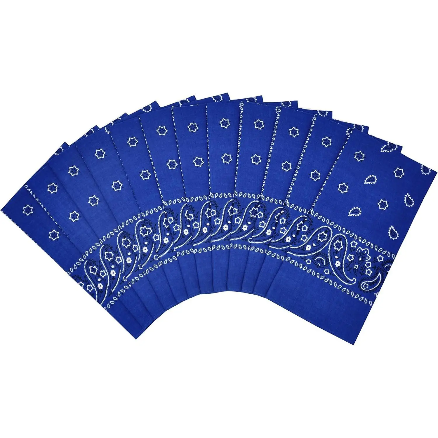 12pcs Bandana for women and men 100% Cotton Custom Fashion Paisley Design Multifunctional Outdoor Square Handkerchief
