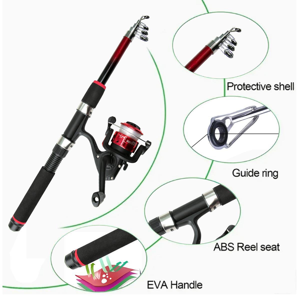 1.8 m Telescopic Fishing Rod and Reel Accessories Set, Fishing Gear, Portable Travel Fishing Pole Set, Fishing Accessories for Outdoor Fishing, Fishing Hook Set, Fishing Swivels Snap, Fishing Supplies