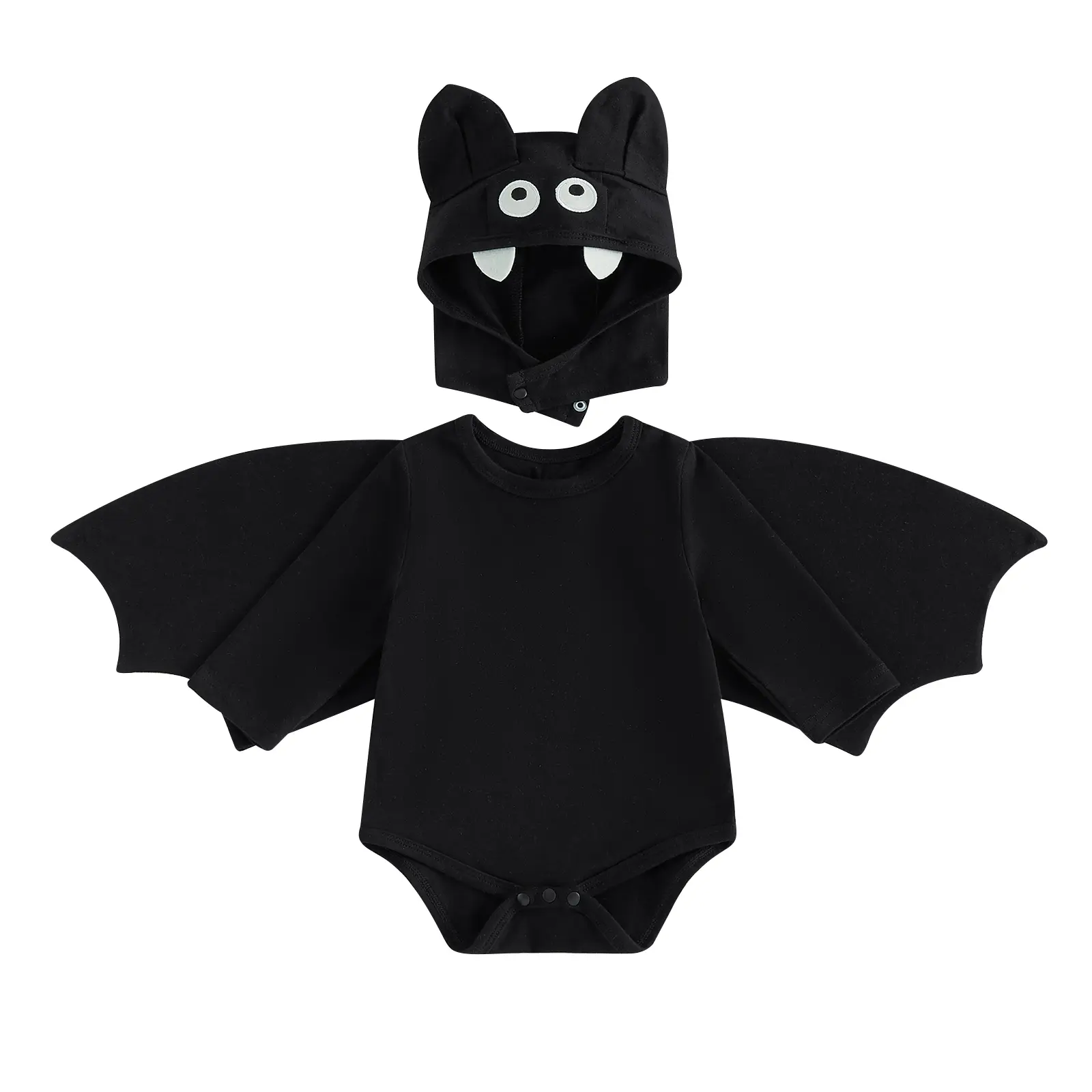 Infant Baby Boy Girl Halloween Bat Costume Adorable Long Sleeve Romper and Hat Set 0-24 Months