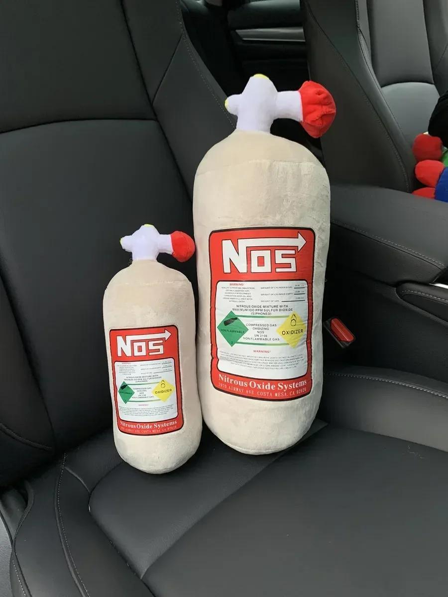 New NOS Nitrous Oxide Bottle New Plush Toys Pillow Stuffed Soft Turbo JDM Cushion Gifts Car Decor Headrest Backrest Seat Neck