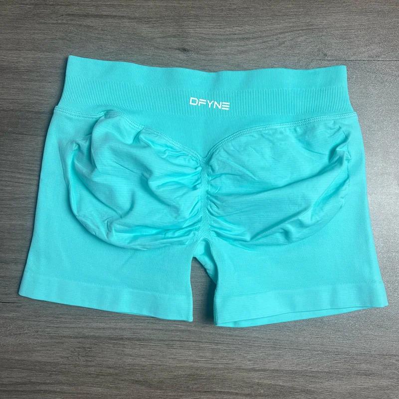 DFYNE Low-Rise Seamless Sports Shorts, Hip-Lifting Fitness Cycling Yoga Shorts for Women