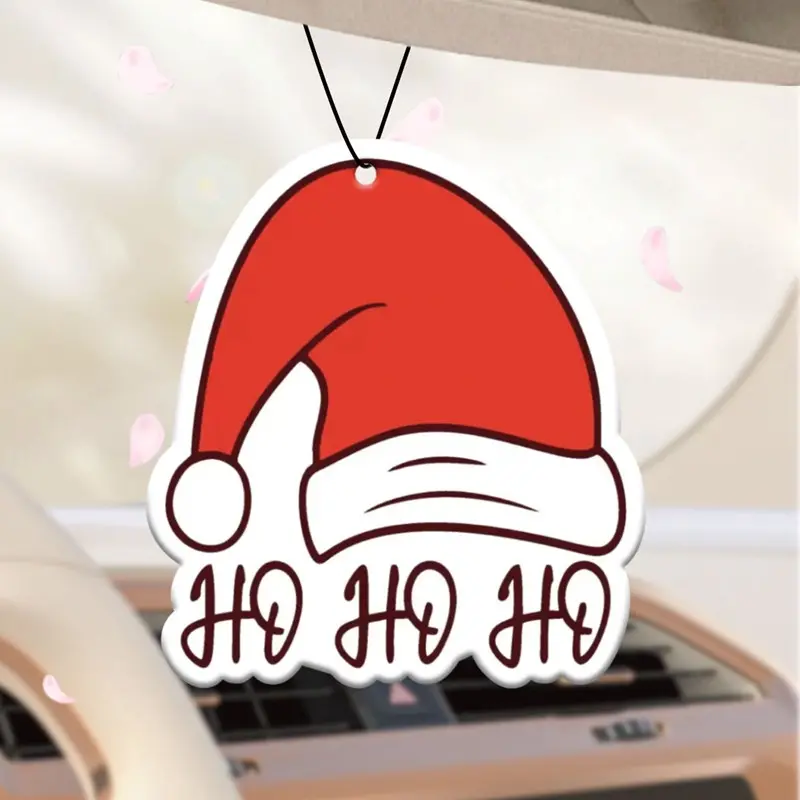 Santa Hat Christmas Car Air Freshener, Natural Plant Extract Fragrance, Alcohol-Free, Long Lasting, Heat & Sun Resistant, Multi-Use