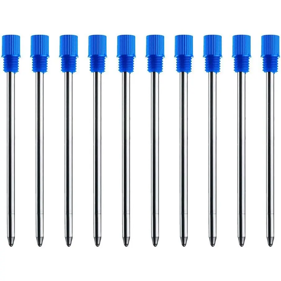 Blue Ink Refills (10 Pcs), Replaceable Pen Refills, 2.75 inch (70 mm) Ballpoint Pens Refills, 1.0mm Medium Tips - Blue