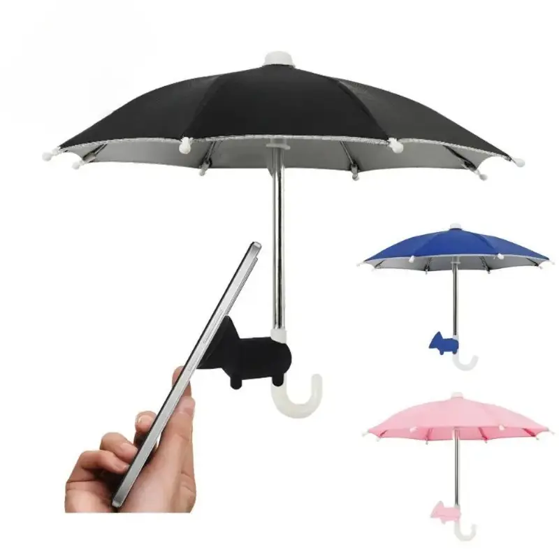 Sturdy PVC Phone Sun Shade, Fashion Mini Umbrella with Portable Clip-On Mount, Adjustable & UV-Resistant Canopy for Anti-Glare Viewing