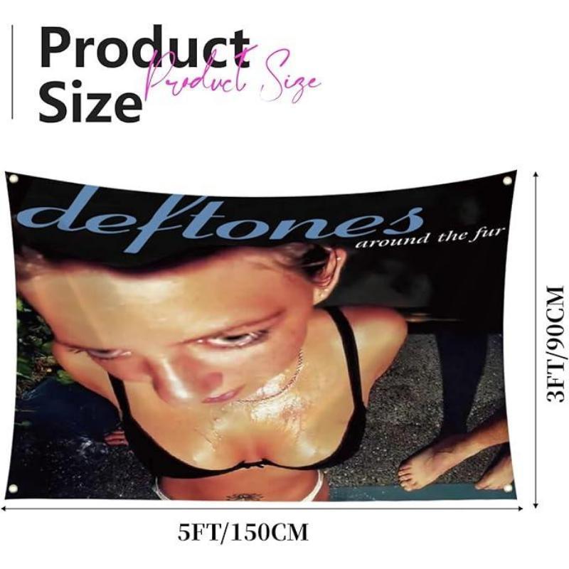 Deftones Around 3x5 Feet Flag Tapestry for Man Cave Wall Decor  Bedroom Wall Hanging College Decoration Outdoor Banner with 4 Brass Grommets Decorative Tapestry Home Wall Hanging