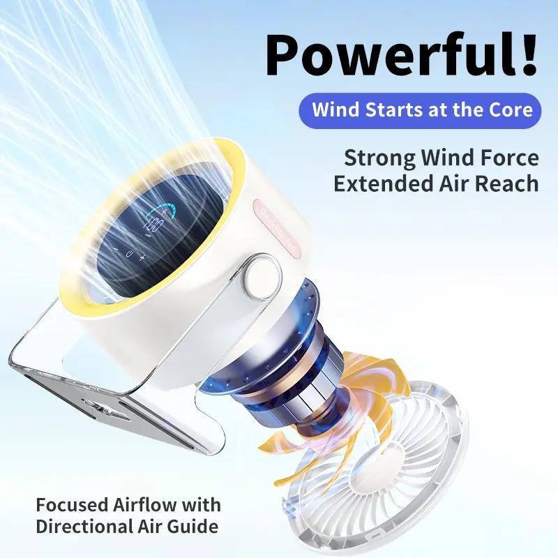 Desktop Wall-Mounted Fan, Office Turbine Desktop Fan, 10-Speed Digital Display, Low Noise, Indoor Air Circulator, Desk Cooling Fan