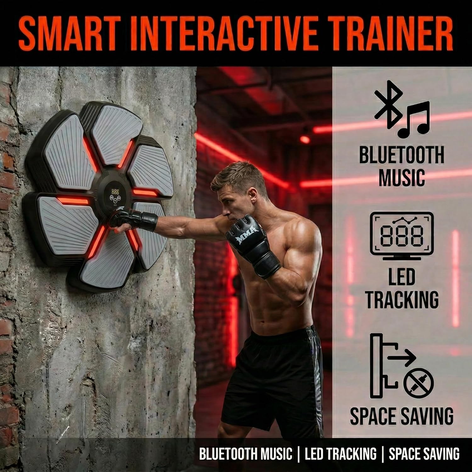 Boxing Machine,  Boxing Machine for Adults, Interactive Punching Trainer with Boxing Gloves, Adults   Boxing , 9 Modes & 9 Speeds