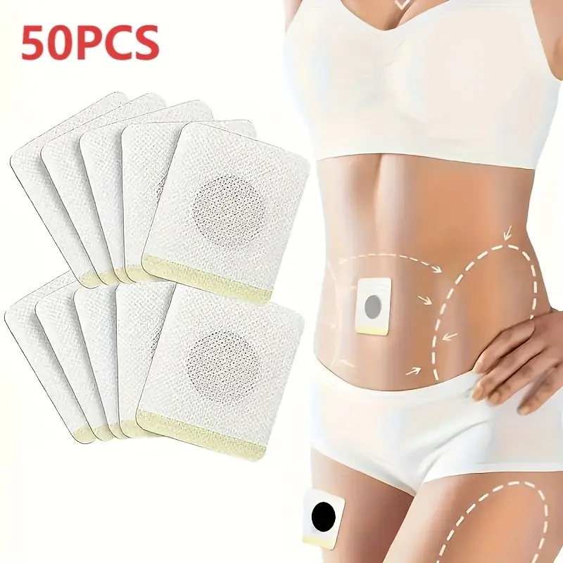 Abdominal Firming Patches, 50 Pack Navel Stickers, One-Use Breathable Non-Woven Fabric, Ideal for Enhancing Fitness, Ab Shaping and Slimmer