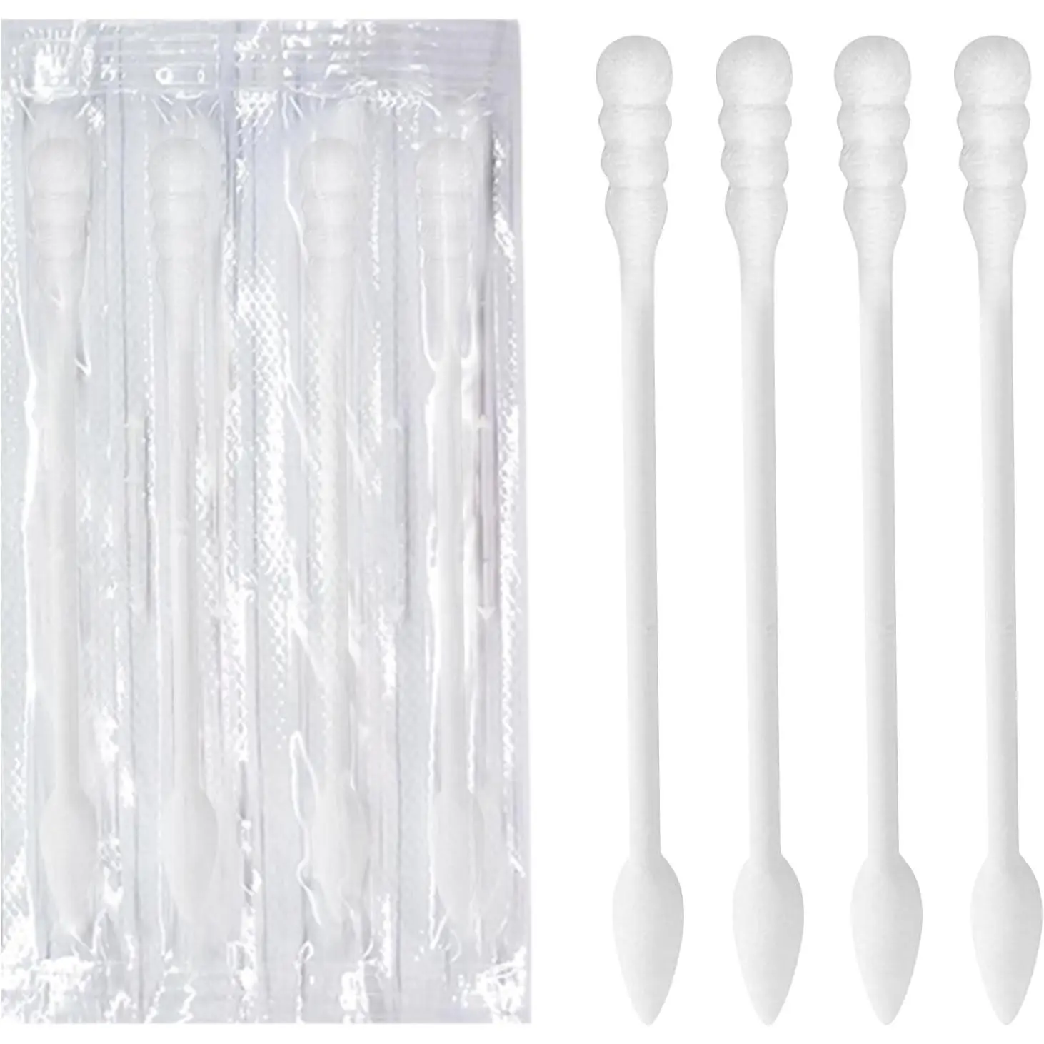 Individually Wrapped Double Tipped Cotton Swabs, Pointed and Spiral, for Ear, Makeup and Cleaning (400 Count)