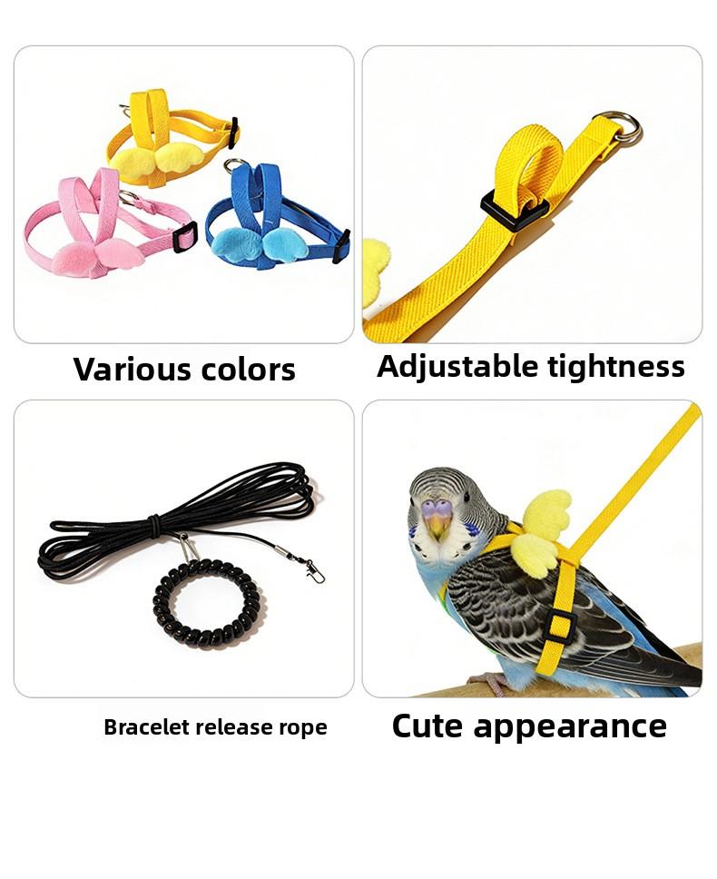 Parrot Leash for Outdoor Training Lightweight No-Foot Injury Bird Harness