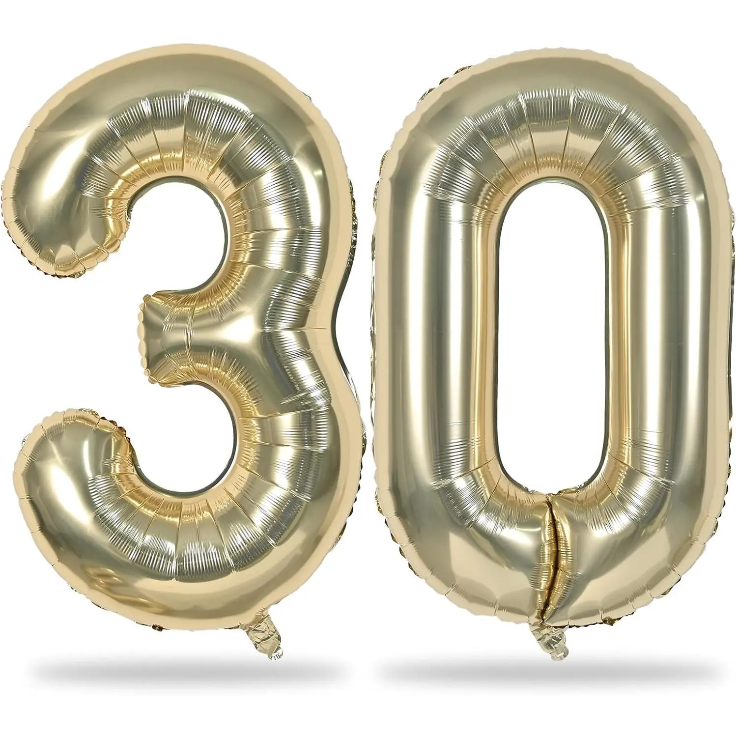 40-Inch Champagne Gold Self-Inflating Foil Number 30 Balloons for Men's & Women's 30th Birthday, Anniversary Party Decor Supplies (Home Supplies Category), Foil Balloon