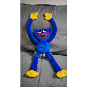 Poppy Playtime Huggy Wuggy Plush – 16" Soft Stuffed Toy, Cute Creepy Horror Game Doll, Poseable Collectible Figure Gift for Gamers Birthday Christmas