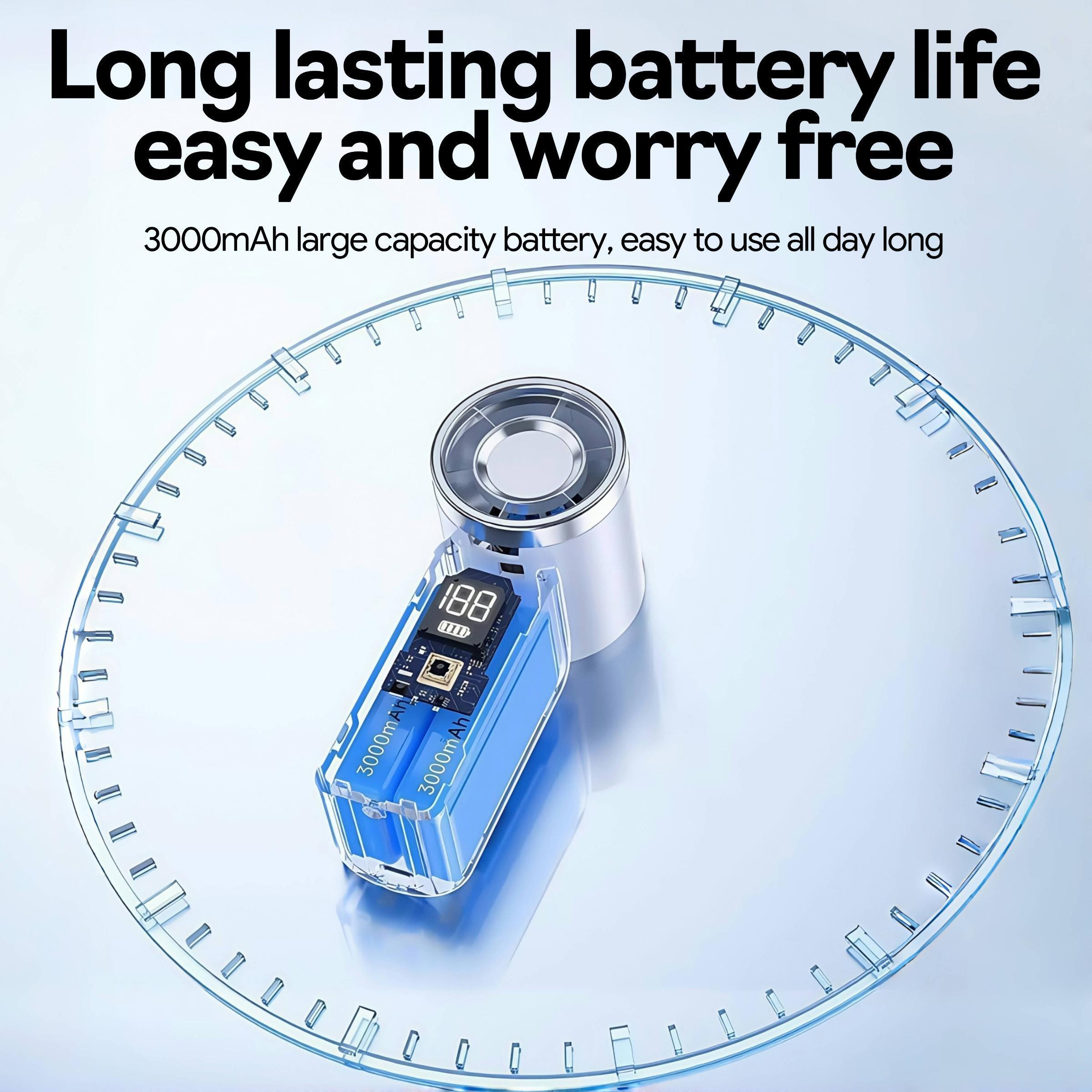 Compact USB Rechargeable Handheld Cooler Fan with LED Digital Display, 6 Levels Adjustable Wind Speed, Perfect for Travel, Outdoor Activities, Sports Fitness and Daily Office Work