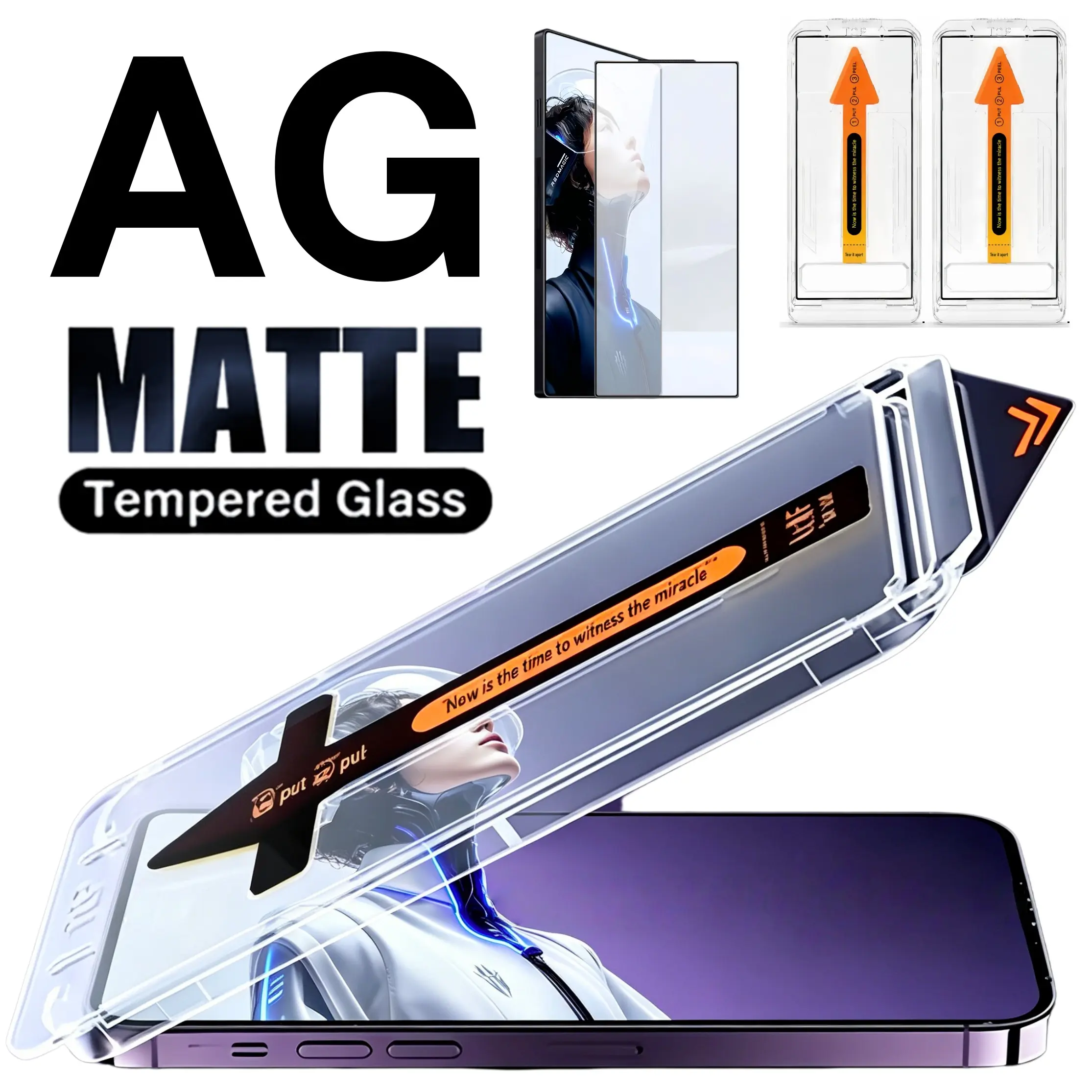 2pcs Redmagic Protective Screen Protector for 11s 11 10s 10 9s 9 8 8s Pro Plus 5g Smartphone, Ag Af Matte Tempered Glass, Ultrasonic Frosted