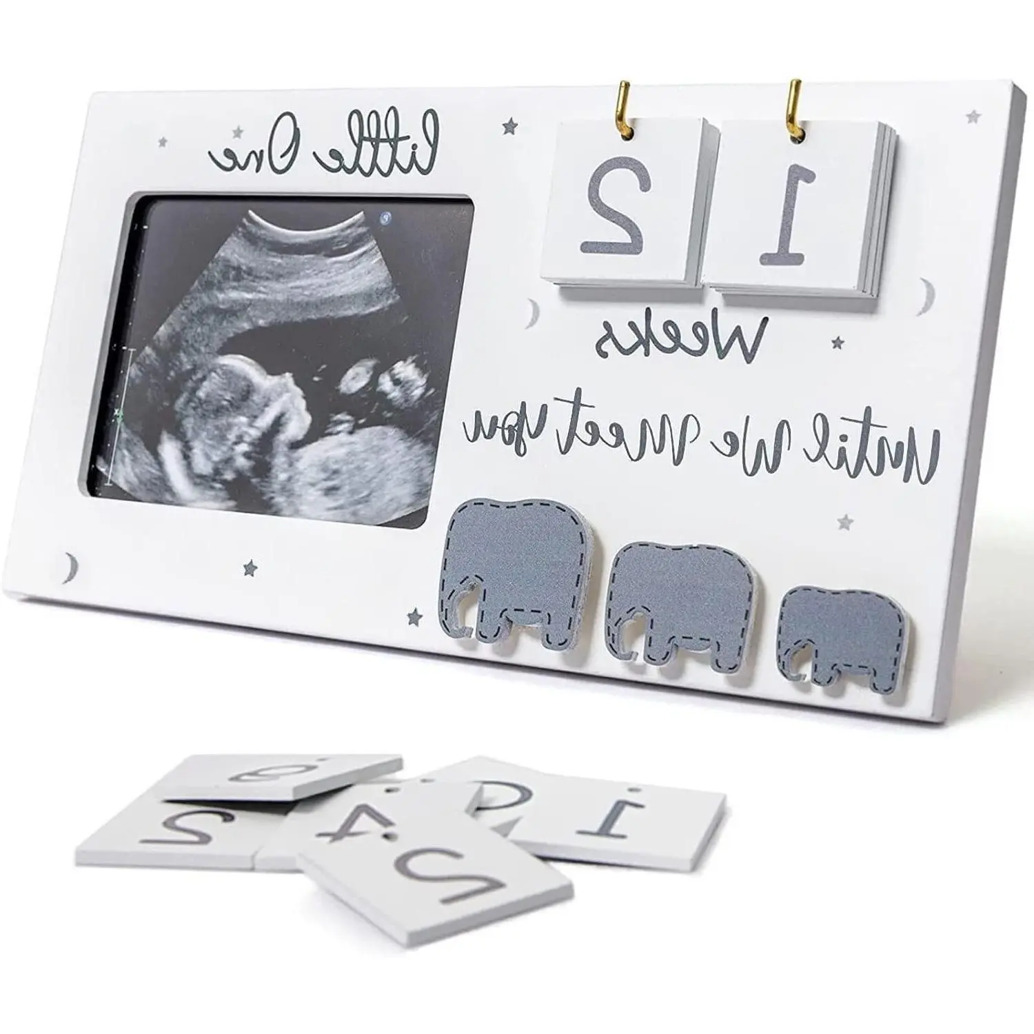Ultrasound Photo Frame with Baby Countdown Weeks - Pregnancy Keepsake Gift for Expecting Parents, Grandparent Baby Announcement, First Time Mom Must HaveGift