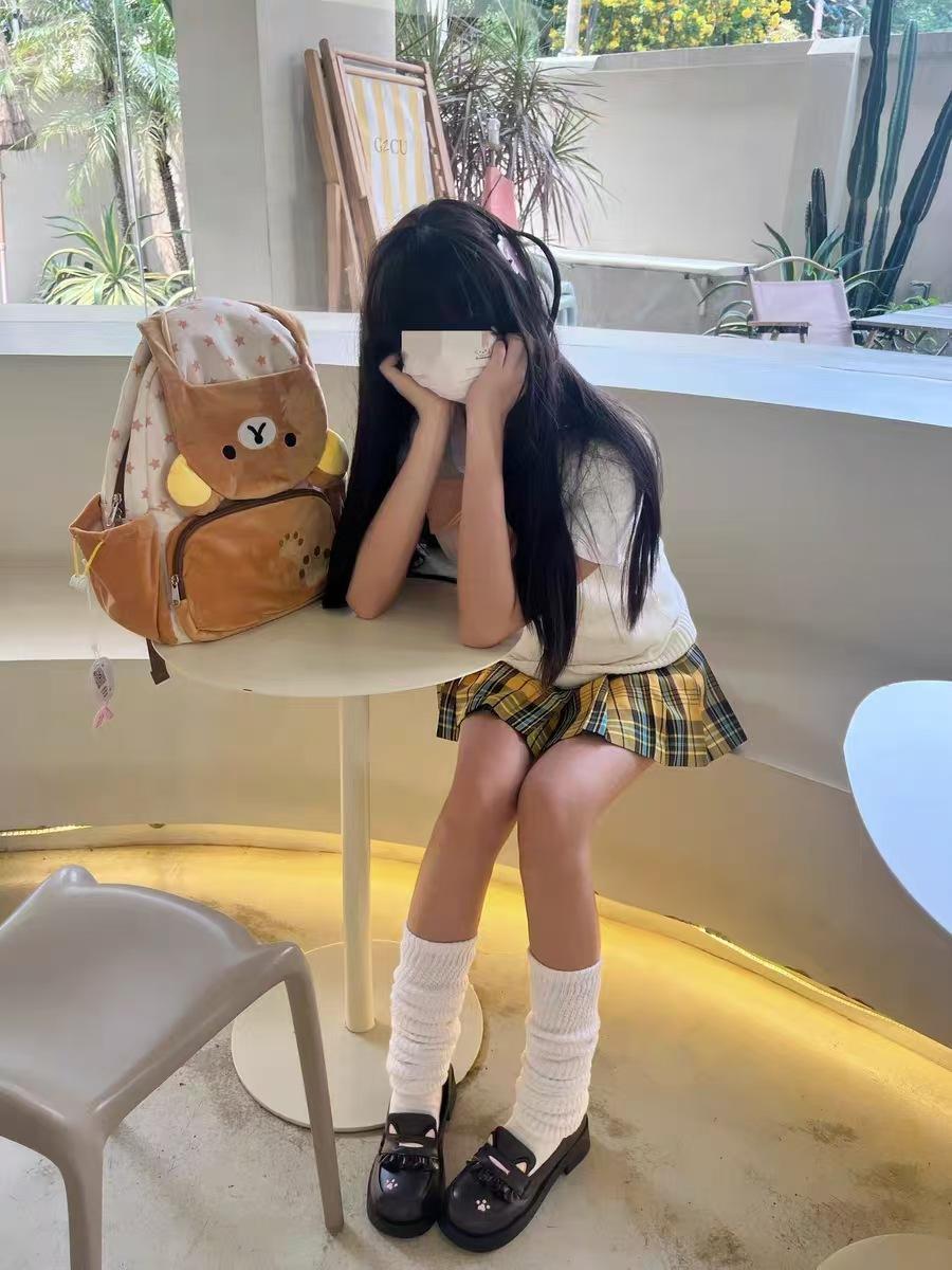 Kawaii Rilakkuma Cartoon Plush Backpack Cute Bear Younger Sister Large Capacity Student Schoolbag Lovely Girl Birthday Present