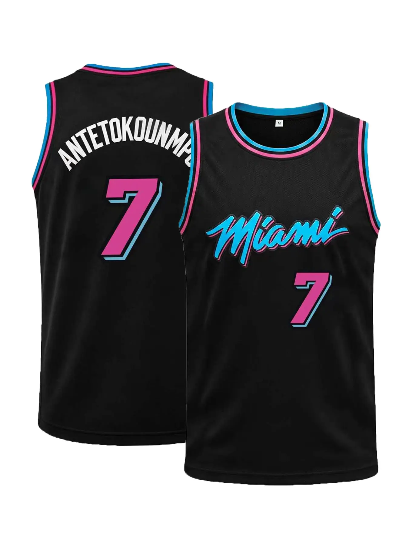 #7 Miami Color Blocking Basketball Vest Summer Basketball Wear | Stitched Embroidered Sleeveless Men Women Hip Hop Streetwear