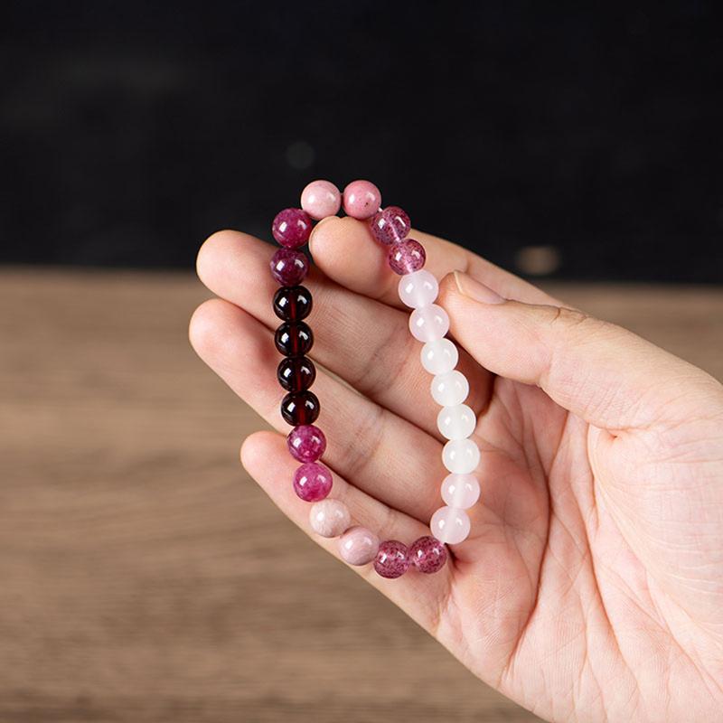 4 Pcs Exquisite Bohemian Beaded Bracelet - Natural Citrine, Malachite, Rose Quartz, Moonstone, Tiger Eye, and Vermillion Stones for Wealth, Protection, and Vitality - Elegant Fashion Jewelry for Banquet Party, Daily Wear, and Gift for Her bracelet men