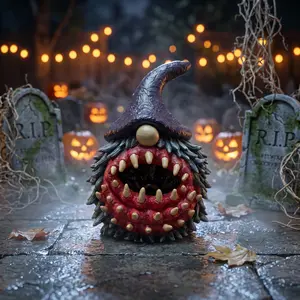 Terrifying Big Mouth Goblin Statue, Garden Ornament, Halloween Decoration, Creepy Atmosphere, Yard and Garden Decor