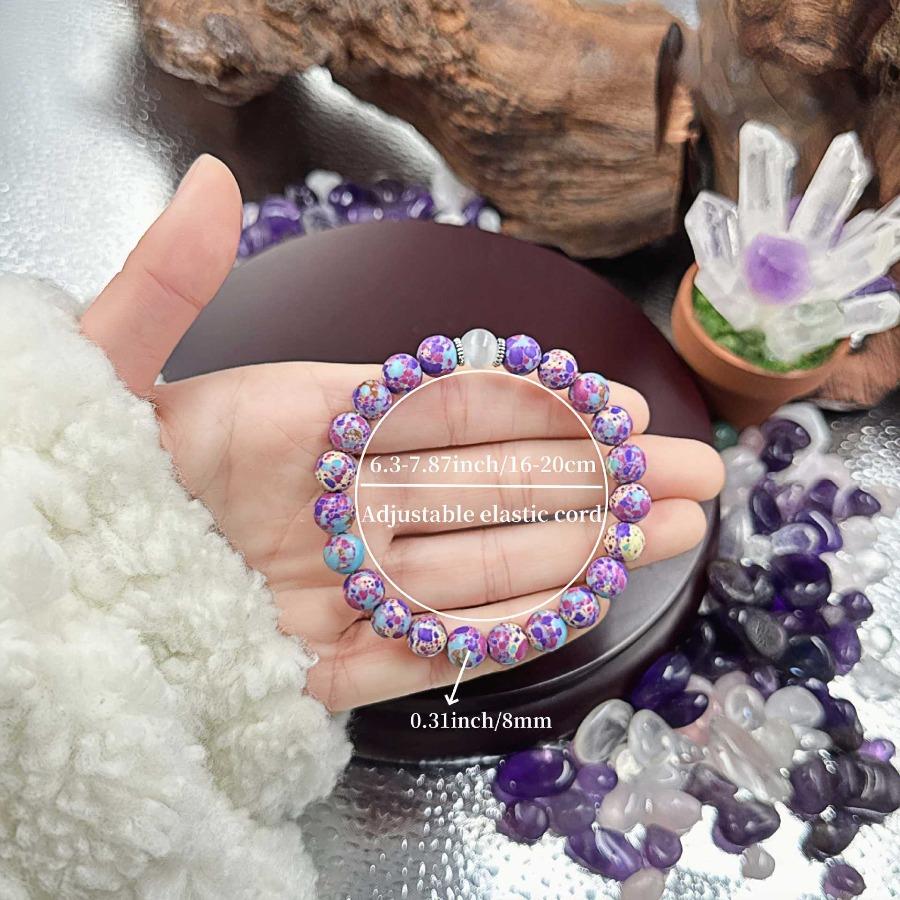 Bracelet opal imitation purple flower emperor huangsong handmade elastic thread bracelet