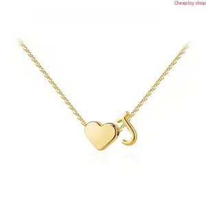 Tiny Initial Necklaces for Women Golden Heart Letter A-Z Necklace Dainty Heart Name Necklace Personalized Initial Tag Pendant Birthday Gifts Anniversary Gifts Jewelry for Women Girls Mother's Day Gift summerwins,summerwins