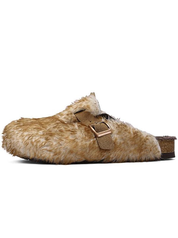 Women Men High-Quality Faux Fur Slippers, Anti-Slip Warm Outdoor Shoes, Casual Fashion Winter Boots, Perfect Gift Choice