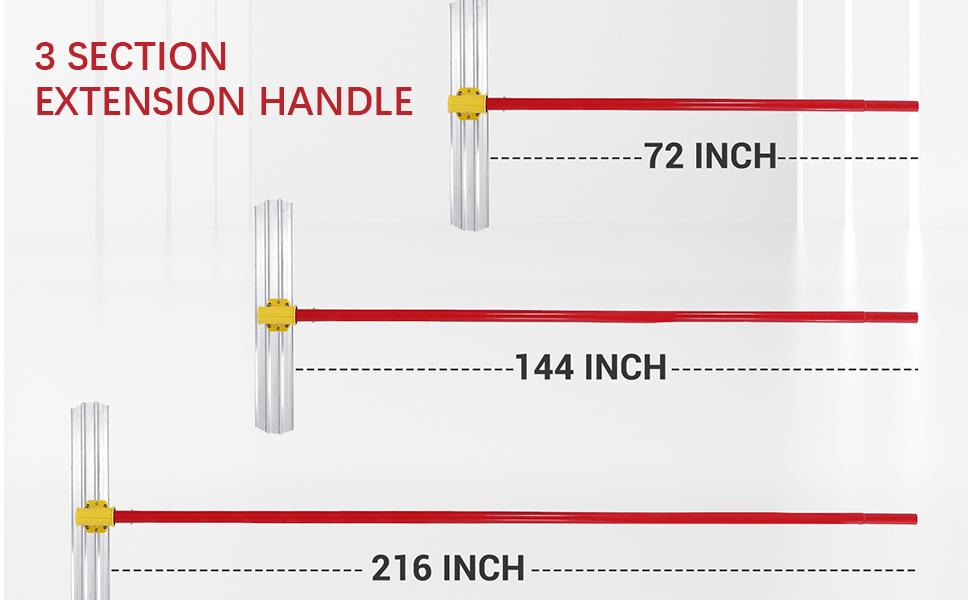GARVEE 48''x8'' Concrete Bull Float, Aluminum Alloy Concrete Float Tool with Handles ×3, Flexible Concrete Tools Finishing, Concrete Surface Smoothing Tools Kit for Road, Walls