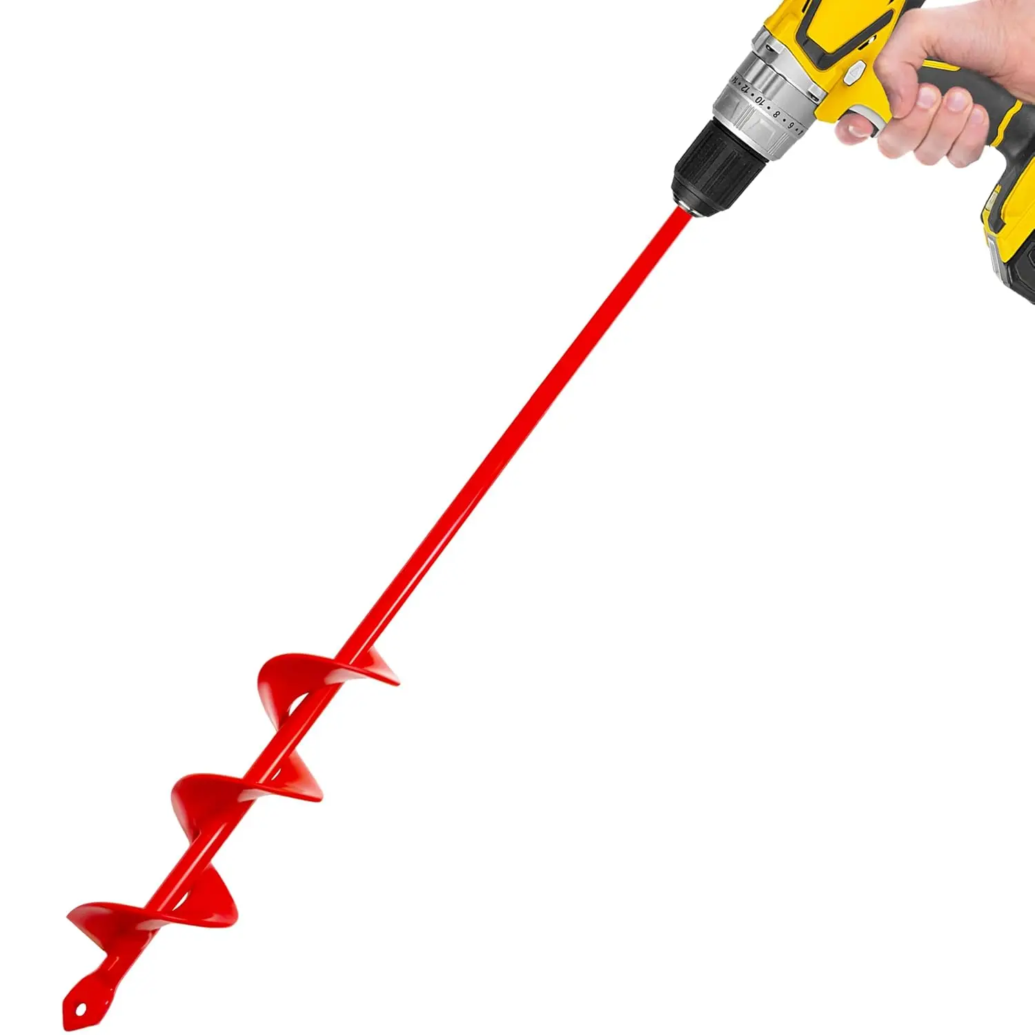 Auger Drill Bit for Planting 1.6"x16.5" Garden Spiral Drill Bit,Heavy-Duty Bulb Auger,  Hole Digger for 3/8" Hex Driver Drill Solid Shaft