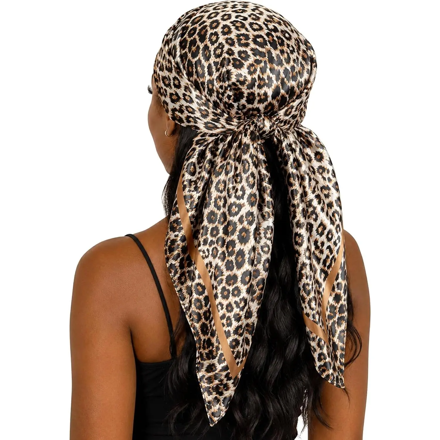 Women 35" Satin Square  Scarf Large Silky Bandana | Lightweight Boho Retro, Braid Loc Friendly,  , Beach  Festival, Sleep Hair Wrap, Frizz Protection, Hand Wash