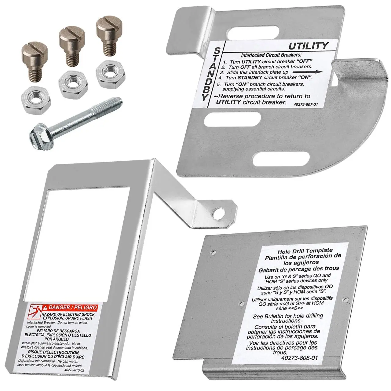 Generator Interlock Kit for Homeline Cover Generator and QOM2 Frame Size Main Breaker