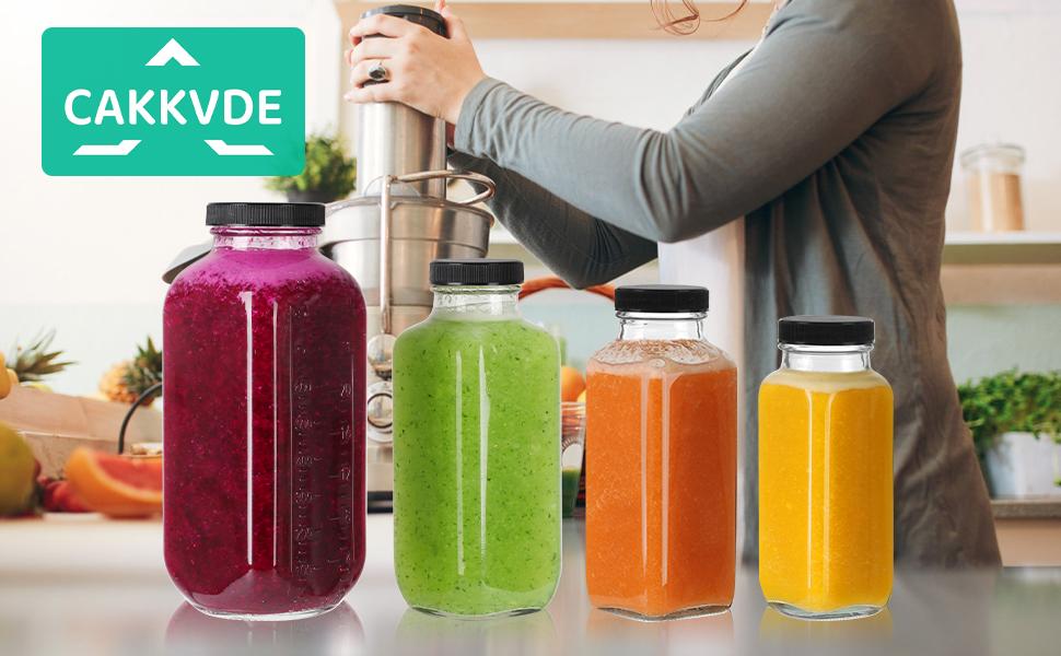 8 oz Glass Juice Bottles with Lids 12 Pack,Reusable Glass Drink Bottles,250ml Water Drinking Jars for Milk,Juicing,Kombucha,Ginger,Beverage Glassware,Juice Drinking Jars