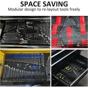 pcs Modular Wrench Organizers for Tool Drawers - Wrench Rack with Labels, Perfect Tool Storage Holder. Gift for father, brother and boyfriend (without Magnet) Multifunctional Wrench Holder Organizer with Trays
