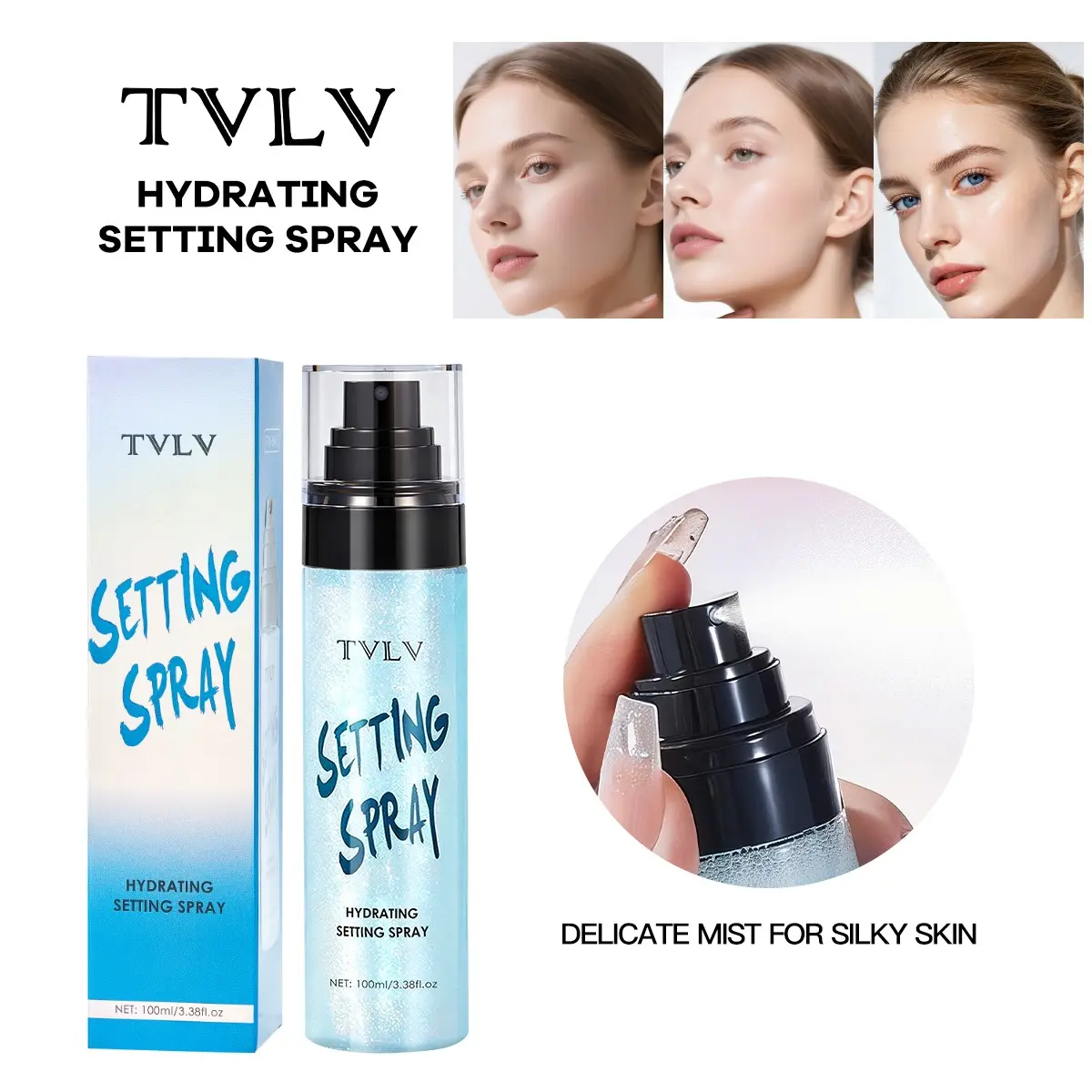 Ultra-Fine Mist Setting Spray, Long-Lasting Makeup Lock, Moisturizing & Repair, Waterproof, Sweatproof, Suitable for All Skin Types