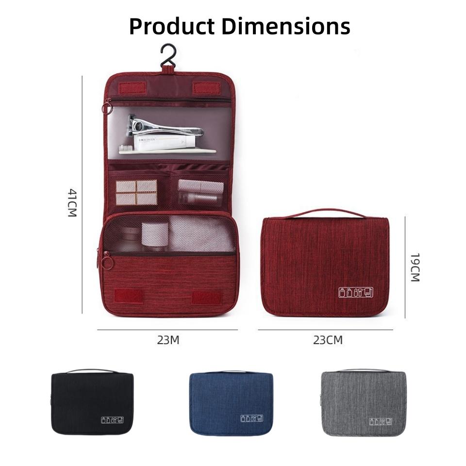 Large Capacity Travel Toiletry Bag, Portable Hanging Waterproof Zipper Cosmetic Wash Pouch, Multifunctional Storage Bag for Home, Bathroom, Dormitory, Office & Travel-MM1