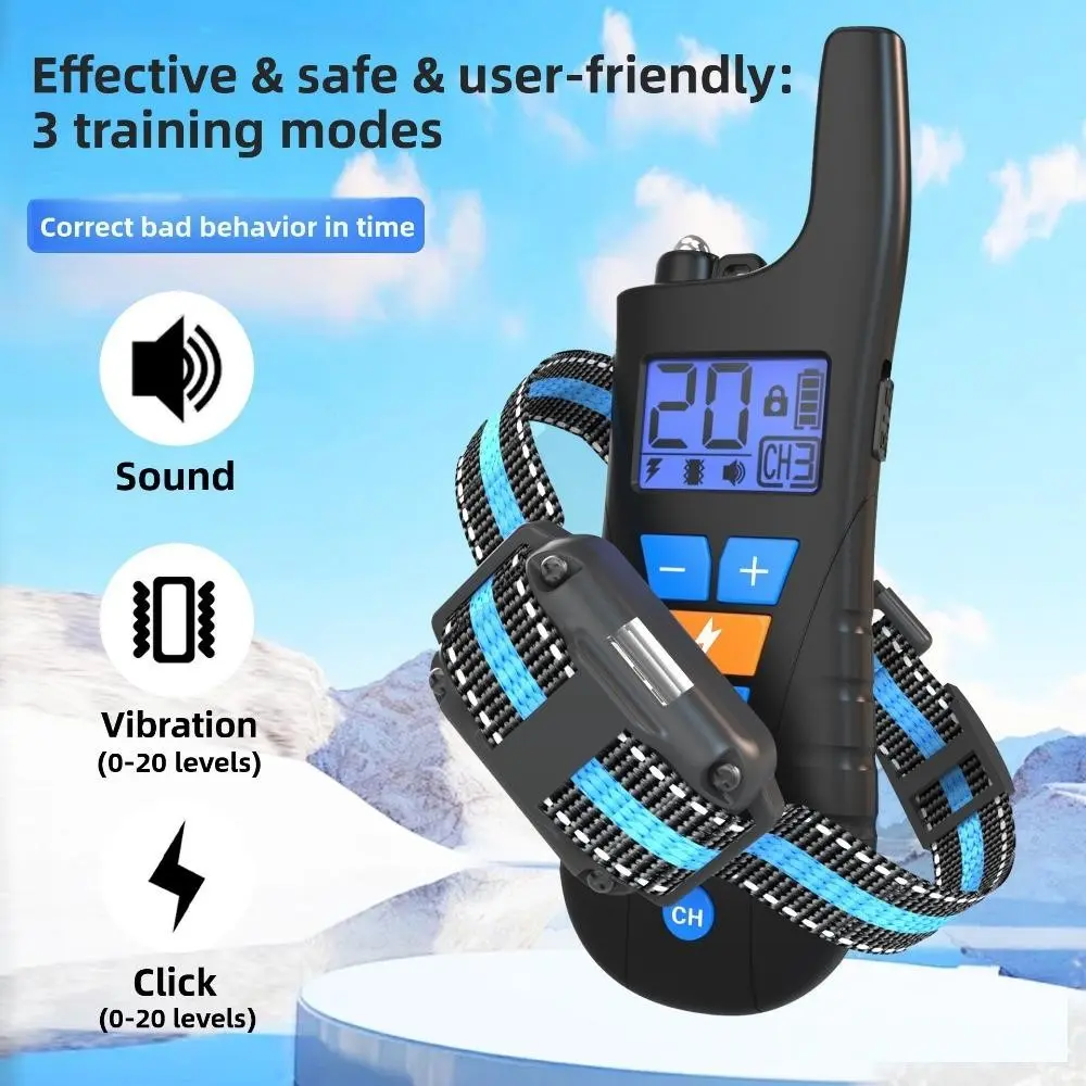 Rechargeable Remote Dog Barking Control Collar, Ip67 Waterproof, 3 Safety Modes, Adjustable Sensitivity, Fits Large Medium Small Dogs, Rechargeable Collars, Puppy Training Tools, Training Aid