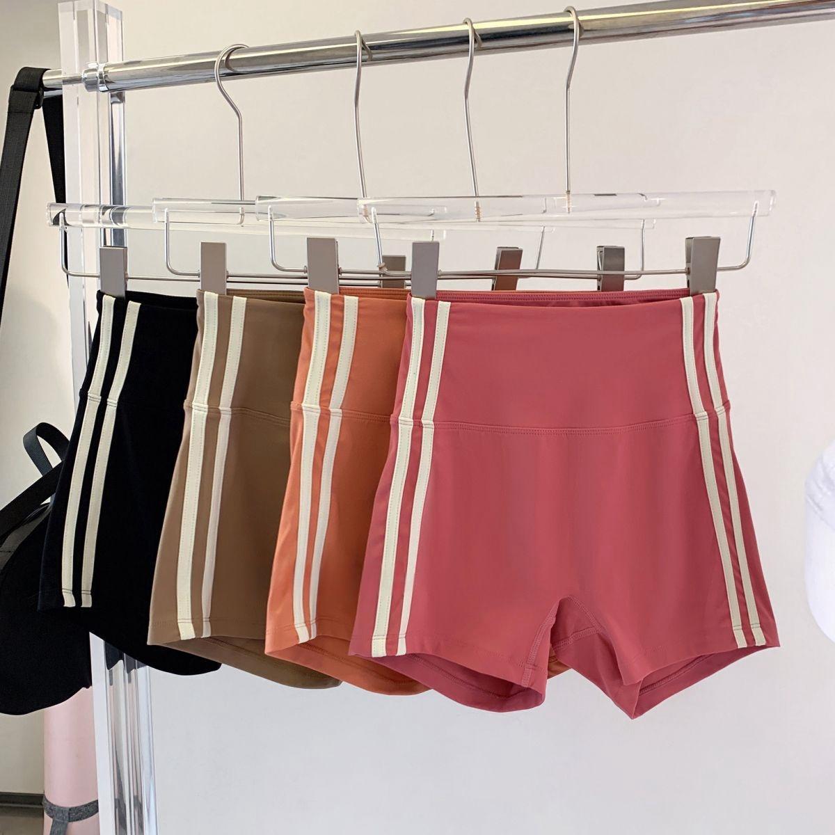 Contrast Striped Side Cycling Shorts Active Wear Women Skinny Biker Shorts 2026 Summer Fitness Casual Black Shorts