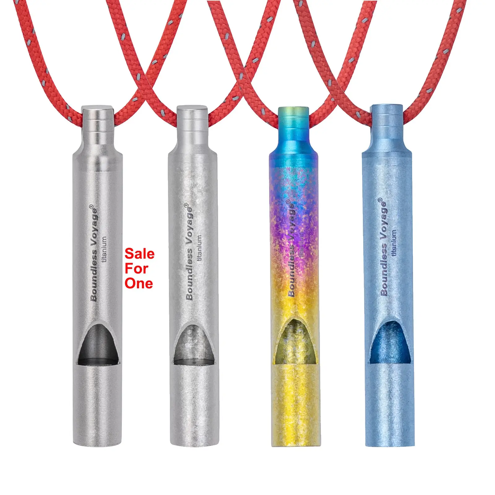 Boundless Voyage Titanium Whistle, Outdoor Hiking Camping Pocket Mini Survival Whistle, Rescue Training Whistle, 120db, Essential Gear