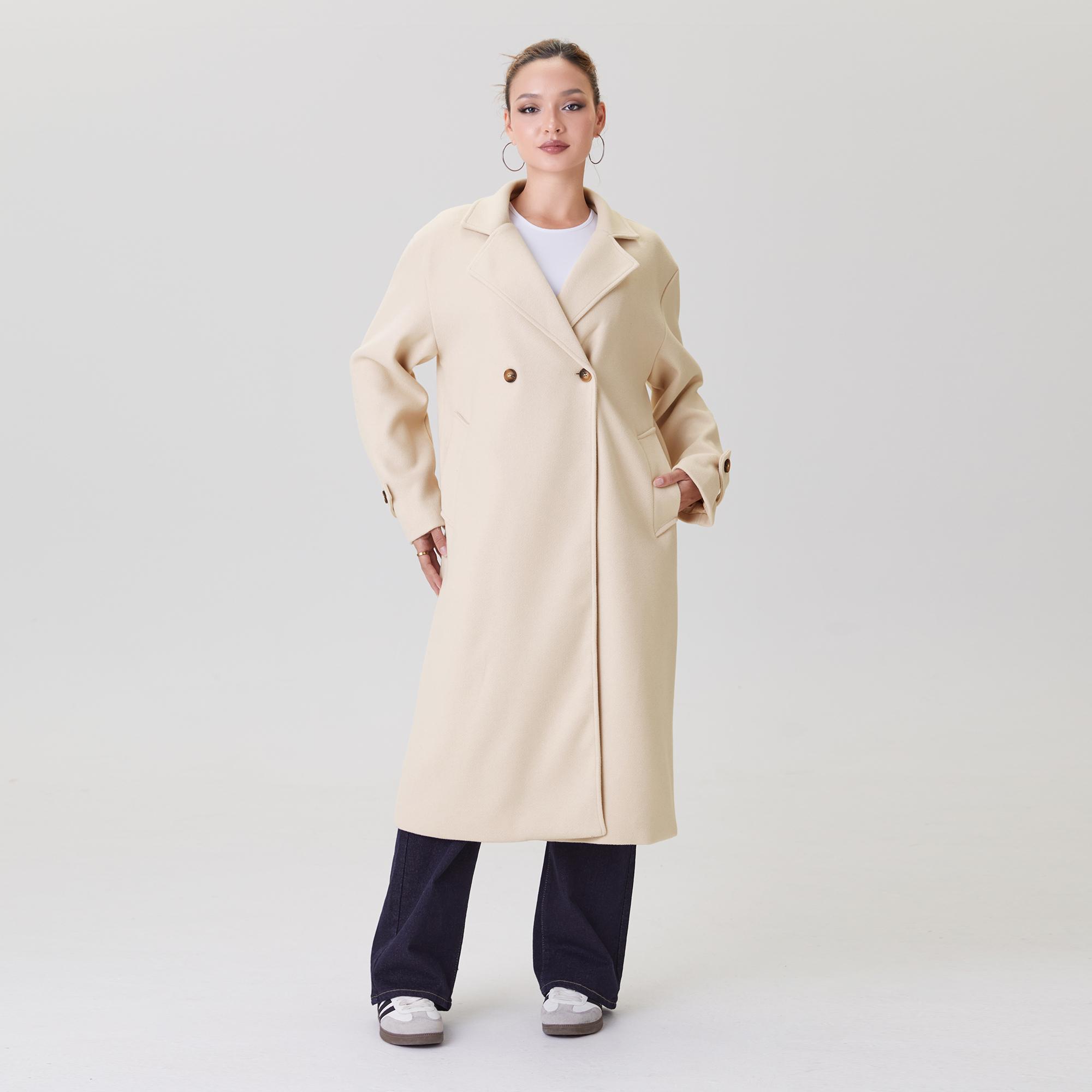 KatchMe Women's Elegant Double-Breasted Notch Lapel Long Sleeve Thermal Outerwear, Cozy Jacket Outfit for Fall & Winter, Versatile Long Coat KatchMe Women's Elegant Double-Breasted Notch Lapel Long Sleeve Thermal Outerwear, Cozy Jacket Outfit for Fall & Winter, Versatile Long Coat