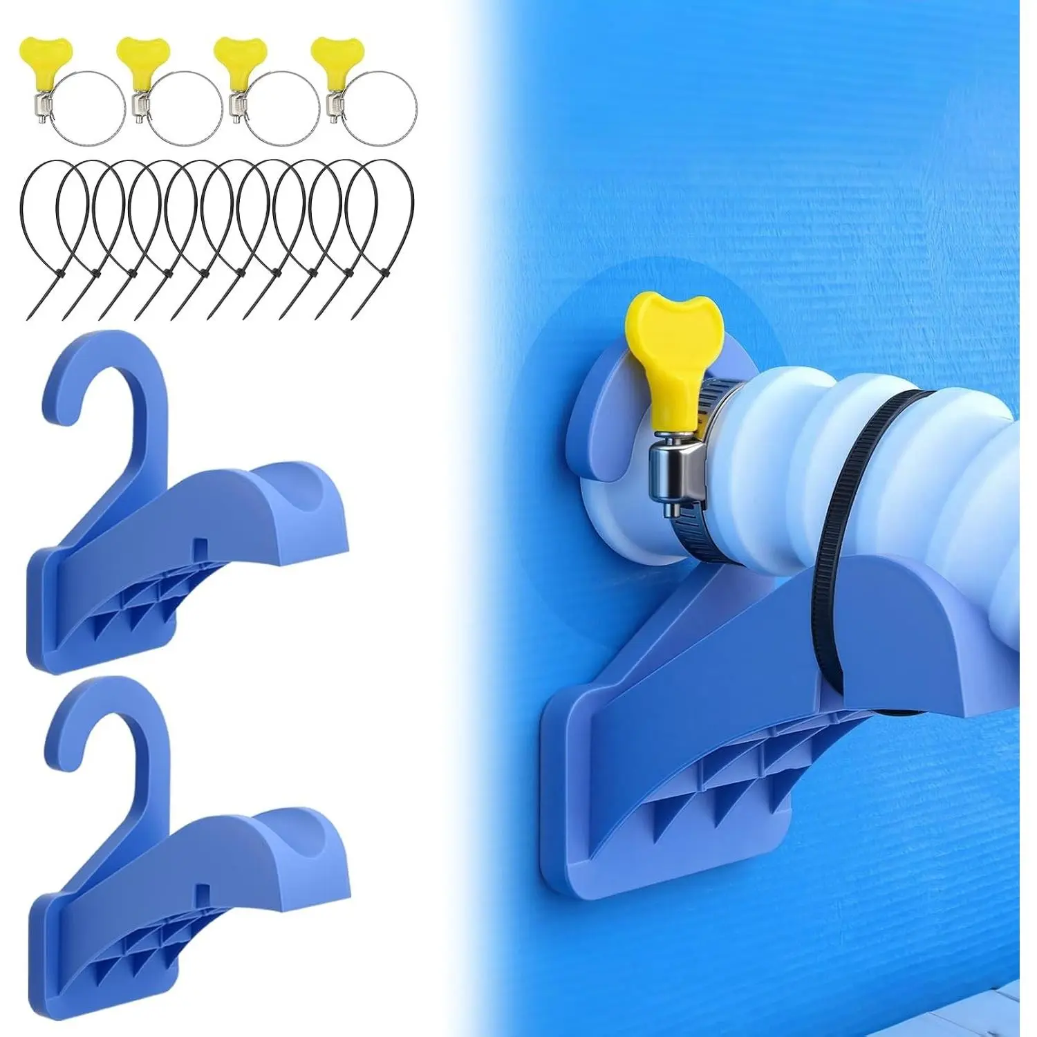 2 PCS Swimming Pool Pipe Holders, Above Ground Pool Accessories with Hose Support - Pool Hose Holder Prevents Pipe Sagging, Universal Pool Accessories