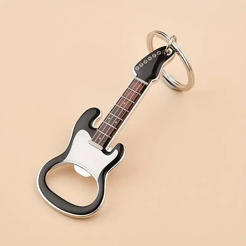 [Guitar Keychain Gift] 1pc Guitar-Inspired Alloy Metal Replica Keychain - Stylish Women's Compact Handheld Pocket-Sized Keyring, Double-Sided Baked Paint for Durability, Perfect Casual Gift for Music Lovers, Compact Keychain Keychains, Handheld Keychain K