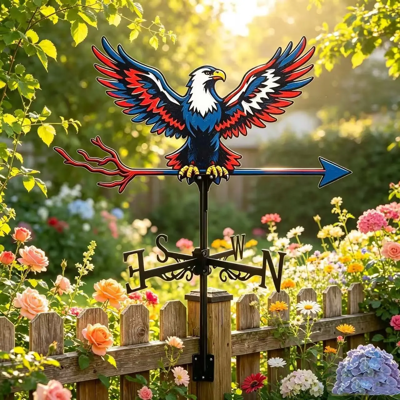 Eagle Wing Iron Wind Vane, Unique Garden and Courtyard Outdoor Decor, Roof, Greenhouse, Barn Wind Indicator, Ideal Holiday Gift