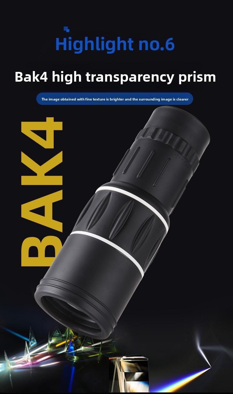 Outdoor Portable 16X52 Monocular Telescope High Magnification HD Low-Light Night Vision Mobile Phone Camera Telescope