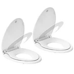 GARVEEToilet Seat, Elongated Toilet Seat with Toddler Seat Built in, Potty Training Toilet Seat Elongated Fits Both Adult and Child, with Slow Close and Magnets- Elongated 2 Packs