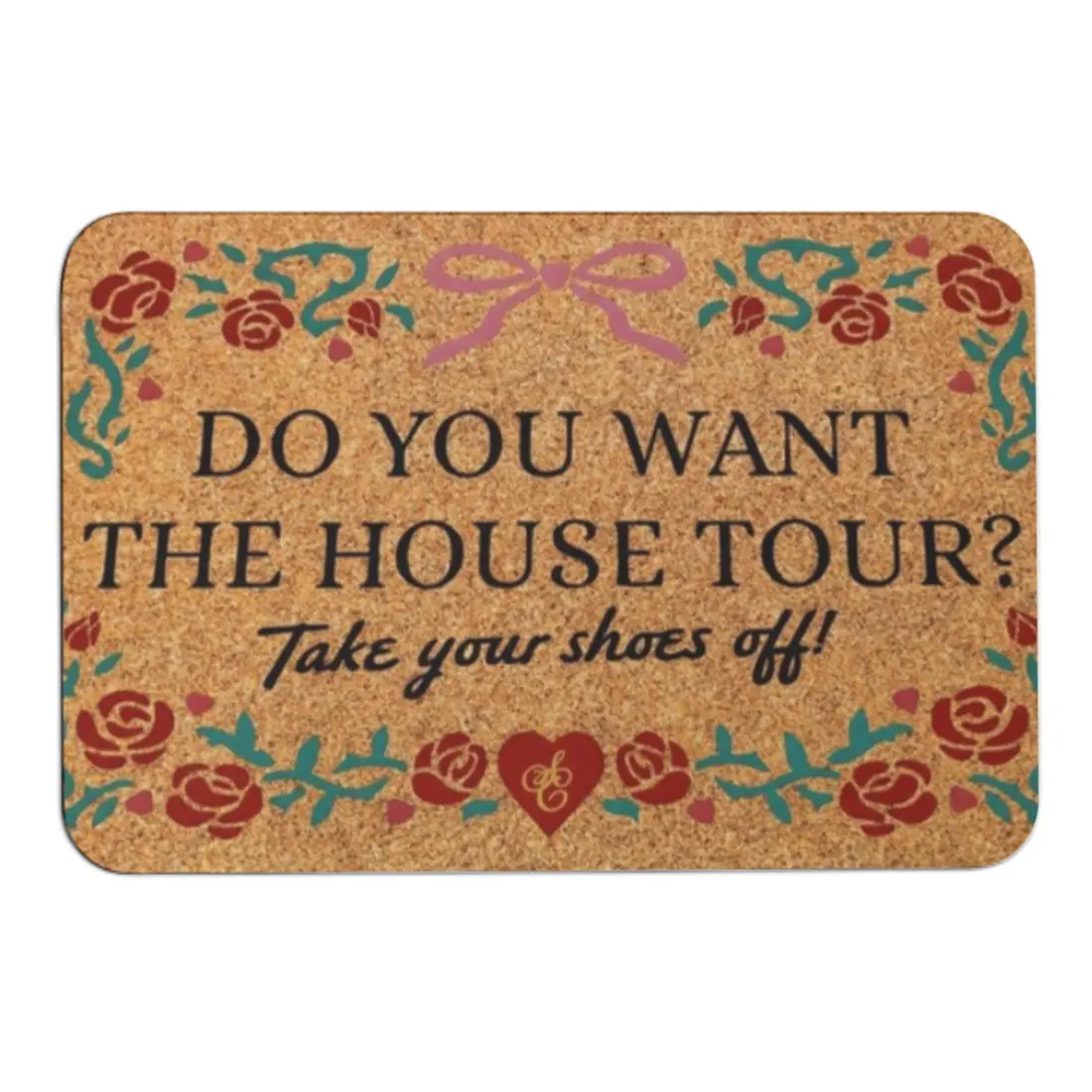 Do You Want The House Tour Take Your Shoes Off Doormat Welcome Mat,Farmhouse Entry Rug, Humor Front Door Decor, Housewarming Unique Front Porch Mat, Home Decor, Cool Housewarming Gift Mat