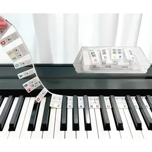 Guide for Beginners:  Piano Keyboard Note Labels, 88-Key Full Size, Removable and , Includes Storage Box, No Stickers Needed (Colored with  Box)