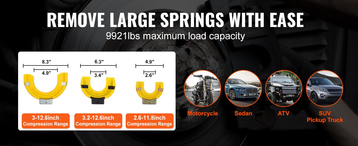 TikTokShopBlackFridayVEVOR Strut Spring Compressor Set, Macpherson Strut Spring Compressor Kit, Interchangeable Fork Strut Coil Extractor Remover Tool, with Yellow Protective Sleeve and Carrying Case