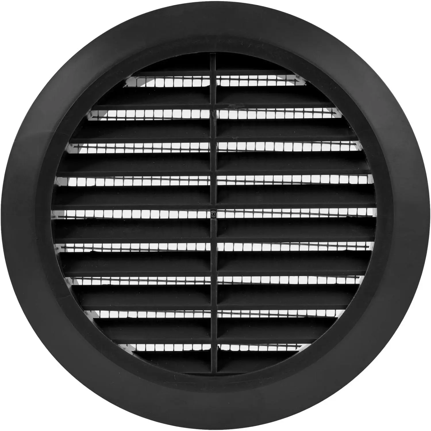 4'' Inch Black Soffit  Cover - Round Air  Louver - Grill Cover with -in Mesh Screen - HVAC s for  Office, Dryer, Kitchen, Bathroom  Cover - Ceiling, Wall