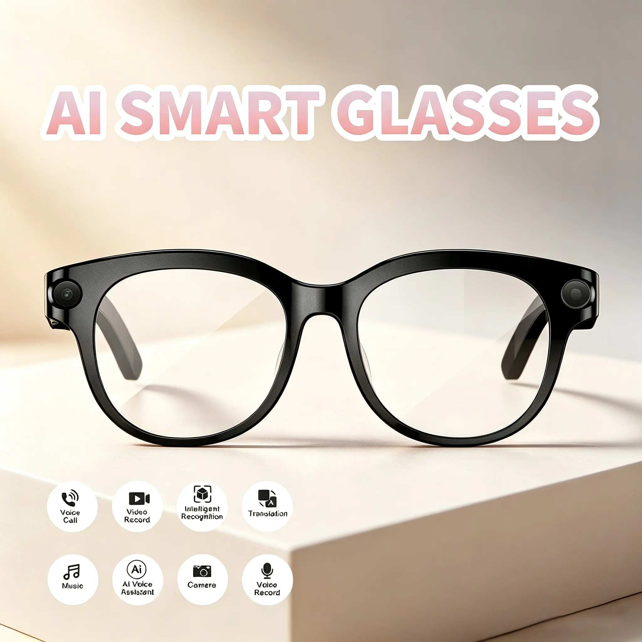 2026 M89 Smart Glasses, HD Camera, Multilingual Translation, Chatgpt, WiFi Video Recording, Bluetooth-compatible Music Player, UV Protection