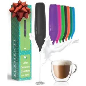 Frother Wand - Lightweight Milk Frother & Drink Mixer Handheld, Matcha Whisk for Dreamy Lattes,  Coffee Mixer Wand & Blender Stirrer - Make Creamy Cappuccinos at  (Black)